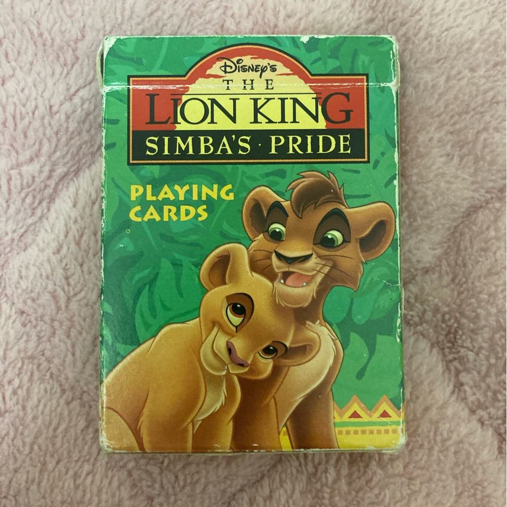 Vintage Disney Green and Yellow Simba's Pride Playing Cards